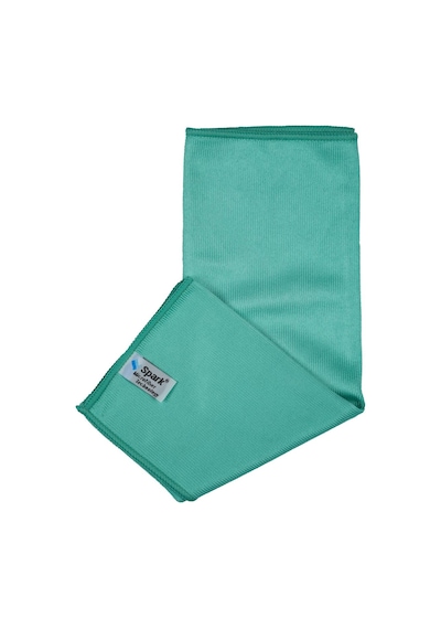 3 Adet Spark Kristal Mikrofiber Cam Silme Bezi Ve Genel Temizlik & Kurulama Bezi 40x40 Cm. Yeşil