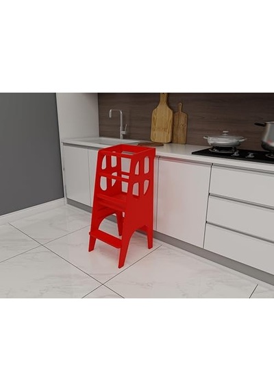 Öğrenme Kulesi Çocuk Merdiveni - 18mm Mdf Çok Renkli