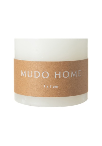 Mudo Home Sütun Mum Beyaz 7x7cm