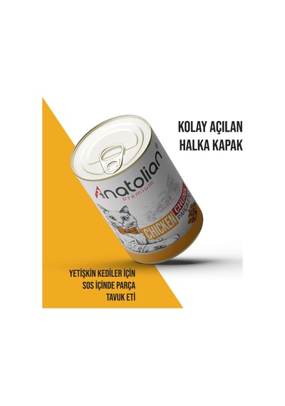 Anatolian Premium Tavuklu Parça Etli Yetişkin Kedi Konservesi 12 x 400 G