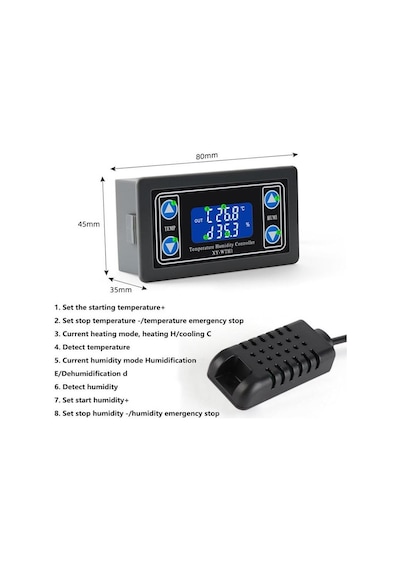 Xy-wth1 6-30v Dc Dijital Termostat Sıcaklık Ve Nem Kontrol Cihazı 6-30v Dc İle Çalışır