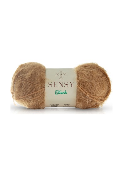 Sensy Touch El Örgü Ipi Bluz Hırka Kazak Ip Kürk Görünümlü İp Atkı Bere Peluş Oyuncak İp Bej