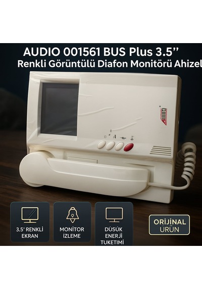 Audıo 001561 Bus Plus 3.5 Renkli Görüntülü Diafon Monitörü Ahizeli