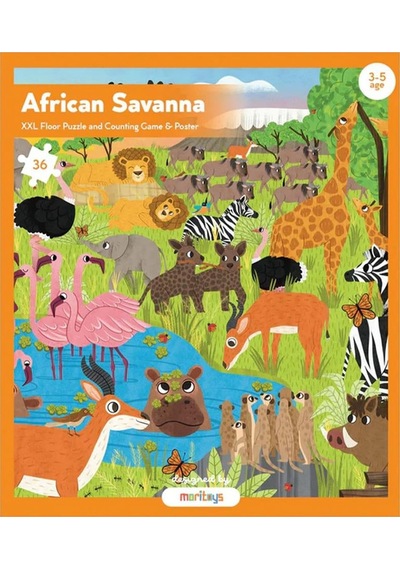 Moritoys African Savanna 36 Parça Xxl Yapboz, Gözlem Ve Sayma Oyunu 3-5 Yaş