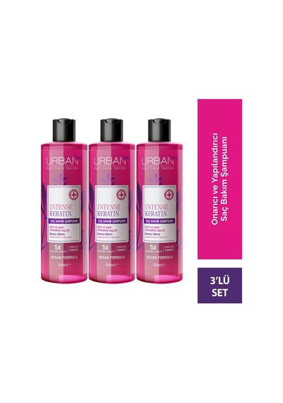 Intense Keratin Yoğun Hasar Onarıcı Saç Bakım Şampuanı-350ml-vegan X3