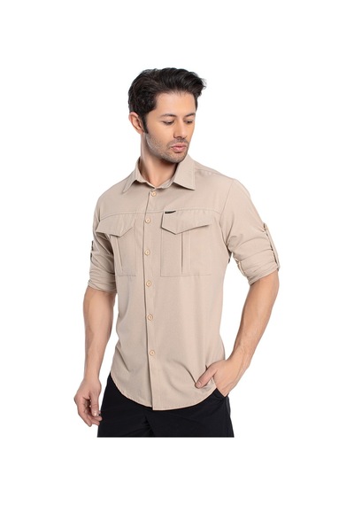 Crozwise Outdoor - Erkek Bej Spor Gömlek - 7132-02 Bej