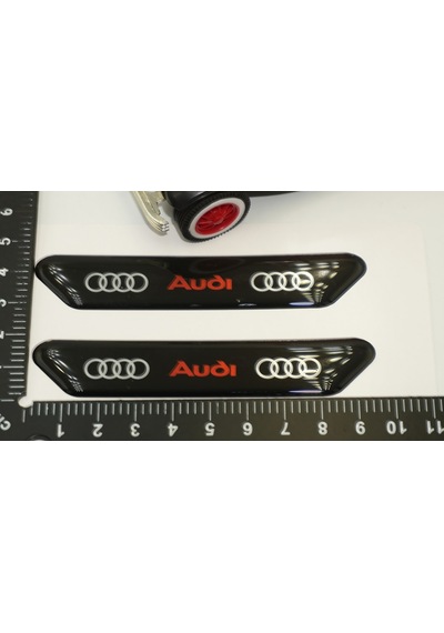 Audi Logo Çamurluk Yanı Ve Ayna Metalize Damla Desen 3M Logo Arma