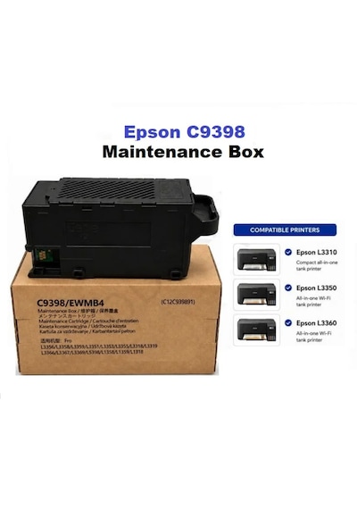 Epson L3350/l3360/l5390/l1350 Yazıcı Uyumlu C9398 Atık Kutusu Çipli %100 Uyumluluk