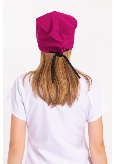 Unisex Düz Koyu Pembe Doktor Hemşire Hastane Medikal Cerrahi Bonesi Pembe