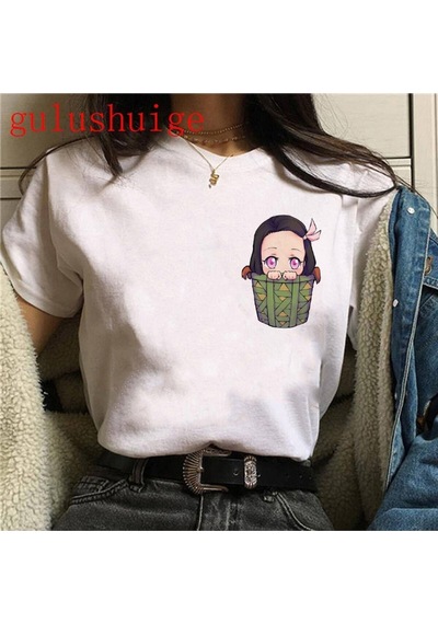 Noıssey Kırmızı Etiket Galashop Kimetsu No Yaiba Komik Karikatür T-shirt Mod6f 17935 Beyaz