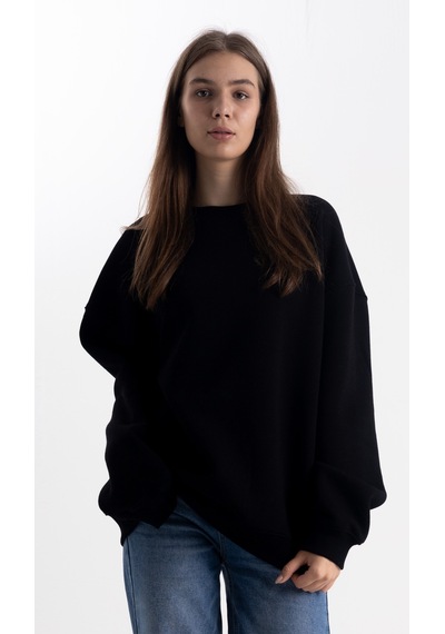 Unisex Siyah Sweatshirt Oversize Siyah