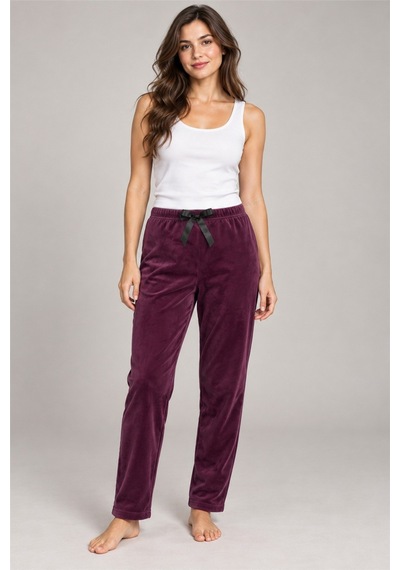 Mavera Mv06 Kadın Bordo Uzun Pijama Altı Bordo - 938668366 Bordo - 938668366 Bordo