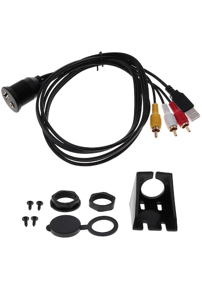 4825 Usb 2rca 3.5mm Aux Araç İçi Kontrol Paneli Uzatma Ek Kablosu