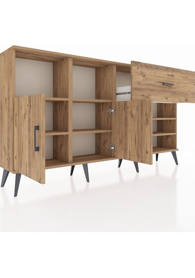 Arges Konsol 6 Raflı Tek Çekmeceli 2 Kapaklı 176x30x99 Çam-çam Atlas Çam - Atlas Çam Arges Konsol 6 Raflı Tek Çekmeceli 2 Kapaklı 176x30x99 Çam-çam Atlas Çam - Atlas Çam