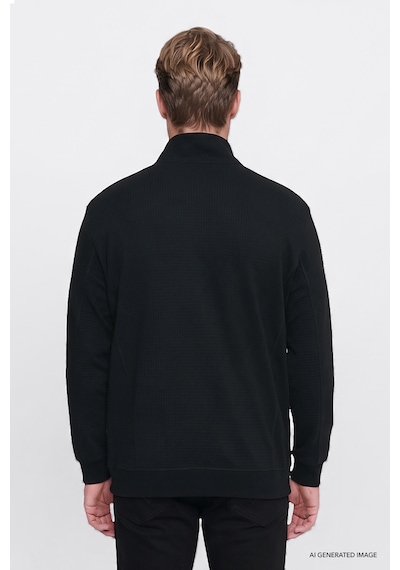 Wrangler Yumuşak Dokulu Regular Fit Fermuarlı Erkek Sweatshirt W2620122001 Siyah