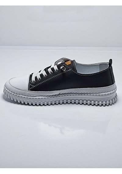 Cem Pekşen Be Fast One C-120 Kadın Günlük Deri Comfort Sneaker Beyaz - Siyah