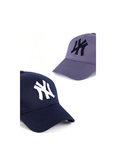 Unisex 2'li Set Lacivert ve Gri Ny New York Beyzbol Şapka - Unisex Lacivert - Gri