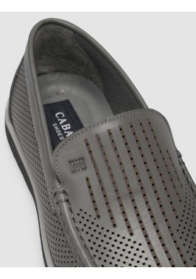 Cabani %100 Hakiki Deri Gri Erkek Loafer Gri