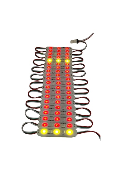 Samsung Rgb Led 3'lü Modül Ws2811 Bireysel Adreslenebilir Işık 5050 Smd Dc 12v Su Geçirmez Ip65 Mağaza Pencere Vitrin Yapışkanlı RGB