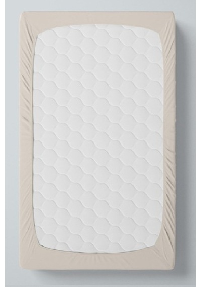 Altın Karma Jersey Penye Pamuklu 180x200 Cm Çift Kişilik Lastikli Çarşaf Krem Krem