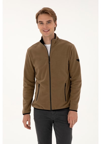 U.S. Polo Assn. Erkek Regular Fit Haki Polar Örme Hırka 50313779-VR027