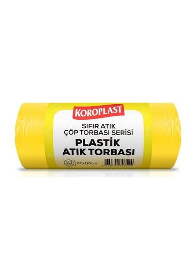 Plastik Atık Torbası 80 X 110 Cm Sarı - 10 Adet