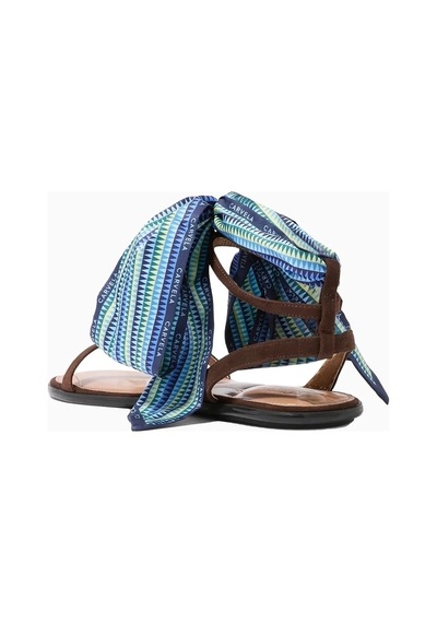 Kurt Geiger Carvela Sorrento Gem Taşlı Süet Kadın Düz Sandalet Çok Renkli