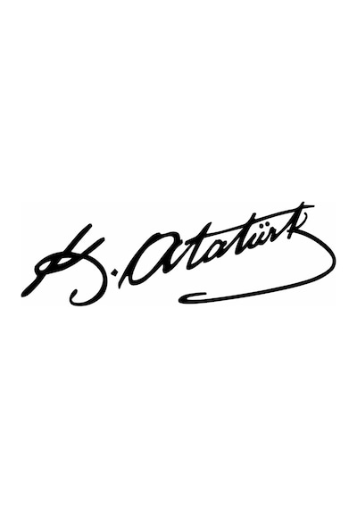 Sticker Usta Atatürk Mustafa Kemal Atatürk Imza Araba Motosiklet Oto Karavan Sticker Siyah 15x4