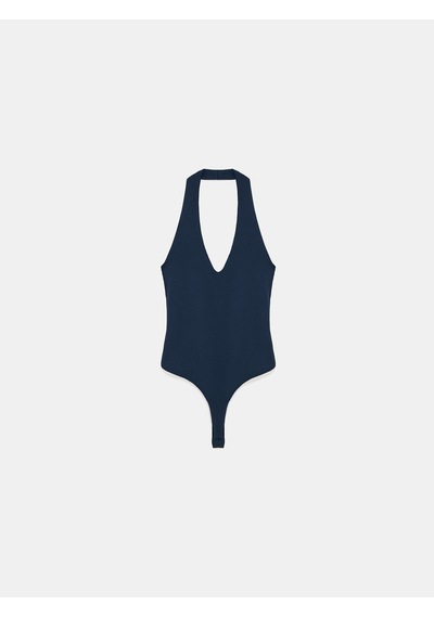 Dilvin 21231 Halter Yaka Bodysuit-k.lacivert