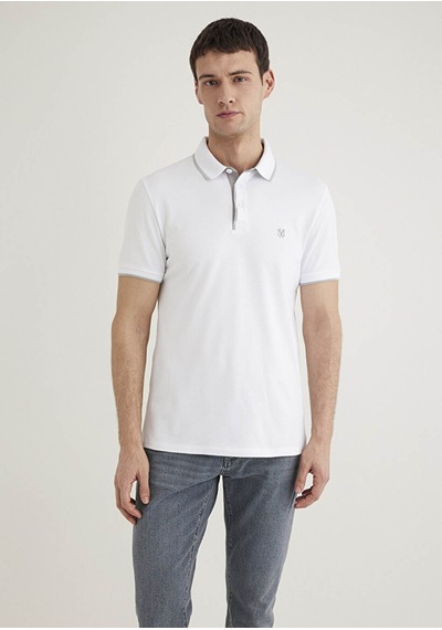 Mavi Beyaz Erkek T-shirt M062373-27879 Beyaz