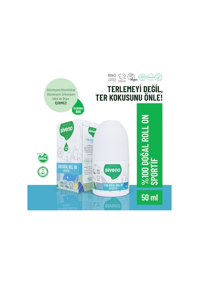 Siveno Sportif Vegan Unisex Roll-On Deodorant 50 ML