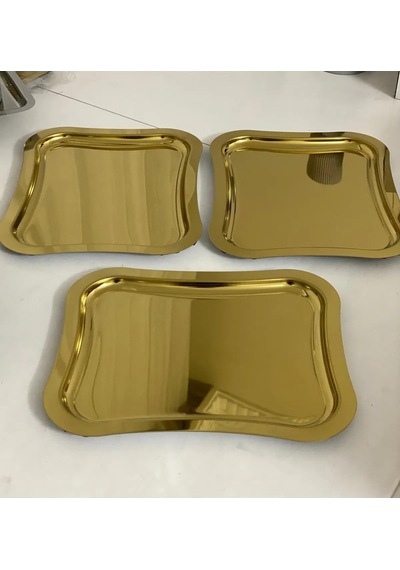 Tr 6 Adet Çelik Gold Italyan Model Sunum Tepsisi 21 26 Cm Diğer