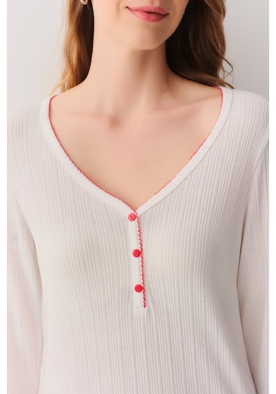 Suwen Love Pijama Takımı Sh2624466095 Kırmızı Desenli