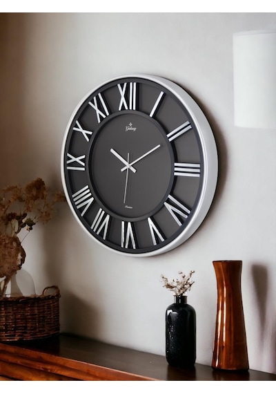 Galaxy Premium Serisi Modern Tasarımlı Roma Rakamlı 40 Cm Duvar Saati Siyah-gri Siyah - Siyah