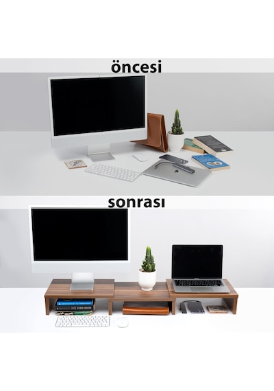 Çift Monitör Standı Bilgisayar Masaüstü Ekran Yükseltici