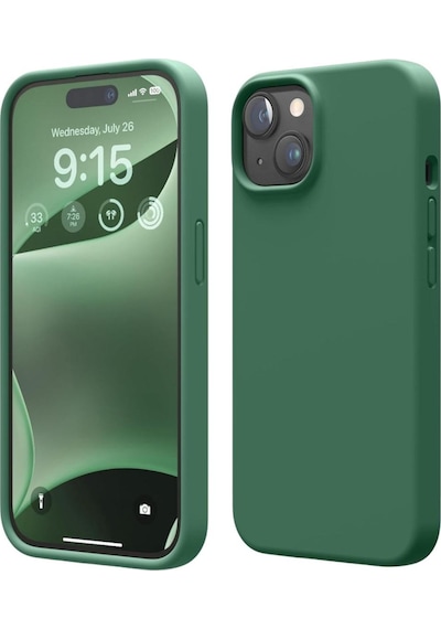 Apple Uyumlu iPhone 15  Silikon Kılıf - Pastel Renk Tonu Esnek Tam Koruma Kapak - Yeşil