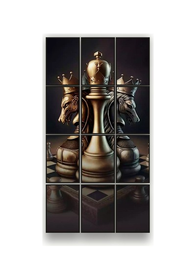 12 Parça Satranç Çerçeve Görünümlü Mdf Tablo Duvar Süsü Hediyelik Eşya 45cm X 85cm Renkli - 602526223 Renkli 12 Parça Satranç Çerçeve Görünümlü Mdf Tablo Duvar Süsü Hediyelik Eşya 45cm X 85cm Renkli - 602526223 Renkli