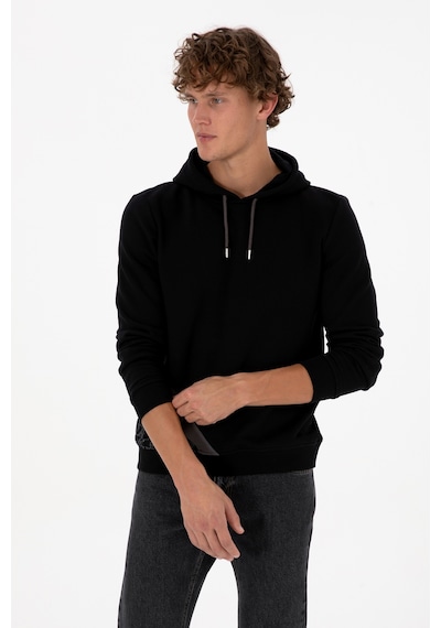 U.S. Polo Assn. Erkek Regular Fit Kapüşonlu Siyah Sweatshirt 50315691-VR046