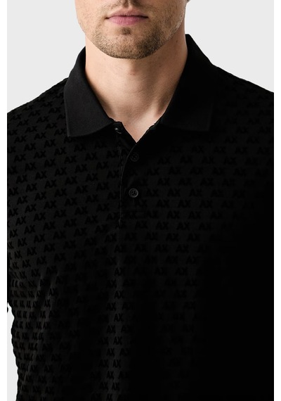 Armani Exchange % 100 Pamuk Regular Fit Düğmeli Polo Erkek Polo Xm002905 Af10356 Uc001 Siyah