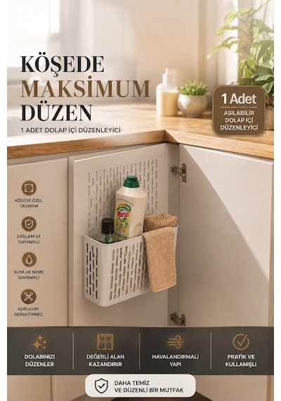 Porsima Org-52 Asılabilir Dolap İçi Düzenleyici Organizer Beyaz