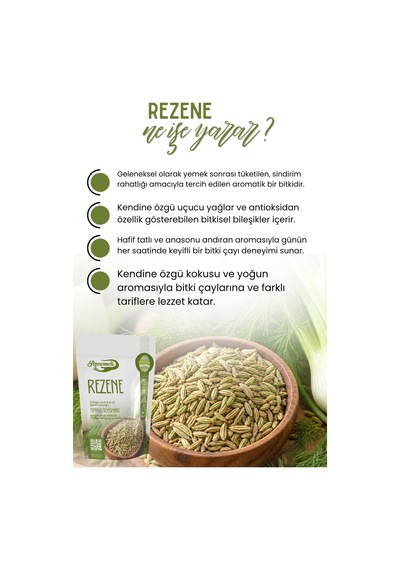 Rezene 250 Gr Tane Rezene Tohumu, Kurutulmuş Rezene, Aromatik Bitki Çayı Ve Baharat