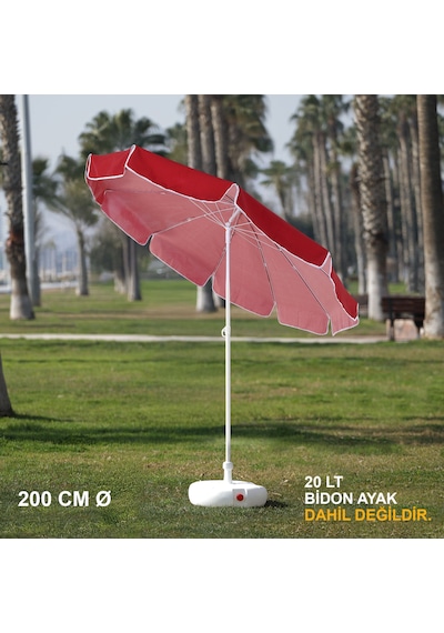 Bordo Plaj Şemsiyesi 200 Cm Ø