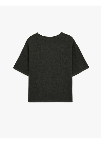 Koton Regular Fit Kısa Kollu Bisiklet Yaka Basic Tişört Antrasit 6sak50197ek Antrasit