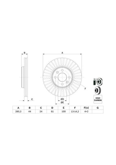 Renault Clio 5 1.0tce 100 2019-2021 Bosch Ön Disk 280mm 4 Bijon 2 Adet