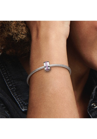 Pembe Parıltılı Sıra Klipsli Charm