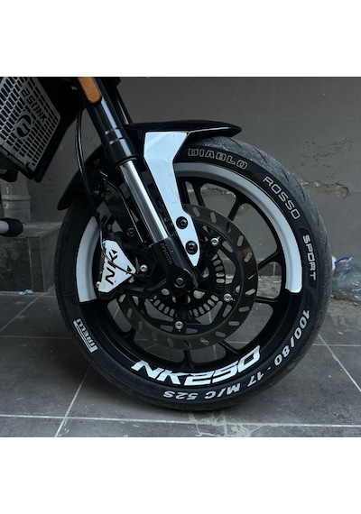 Cfmoto Nk250 Motosiklet Yarım Jant Kaplama Stıcker Nk250 Yazılı Etiket Stıcker Modeli