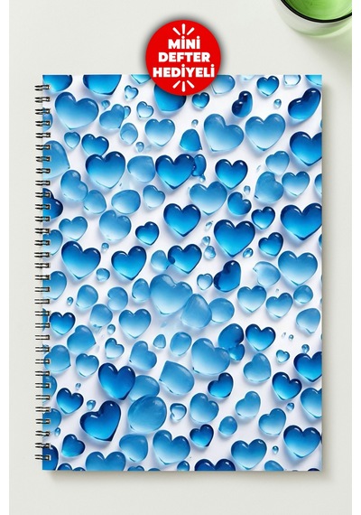 Kalp & Yıldız Temalı 4'lü Set A5 Metal Spiralli 2 Ad. Çizgili- 2 Ad. Kareli Karton Kapak Kalp & Yıldız Tasarım Temalı 4'lü Set Defter Çok Renkli