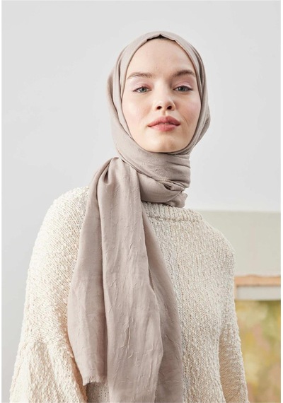 Bambu Kraş Şal Tesettür Giyim, Yüksek Kalite, Hafif, Rahat, Şık, Premium, Lux, Shawl, Scarf Bej