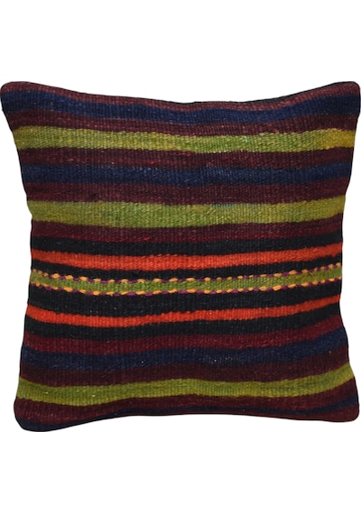 Zehra Abla Halı Yeni El Dokuma Dekoratif Kilim Kırlent Yastık Kılıfı 6827 Çok Renkli