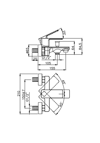 Adell Bloc Banyo Bataryası -parlak Krom 15940501